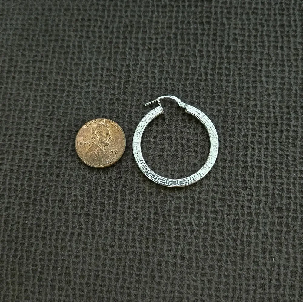 Mia Fiore Silver🤍 Greek🇬🇷 Key🔑 Hoop Earrings